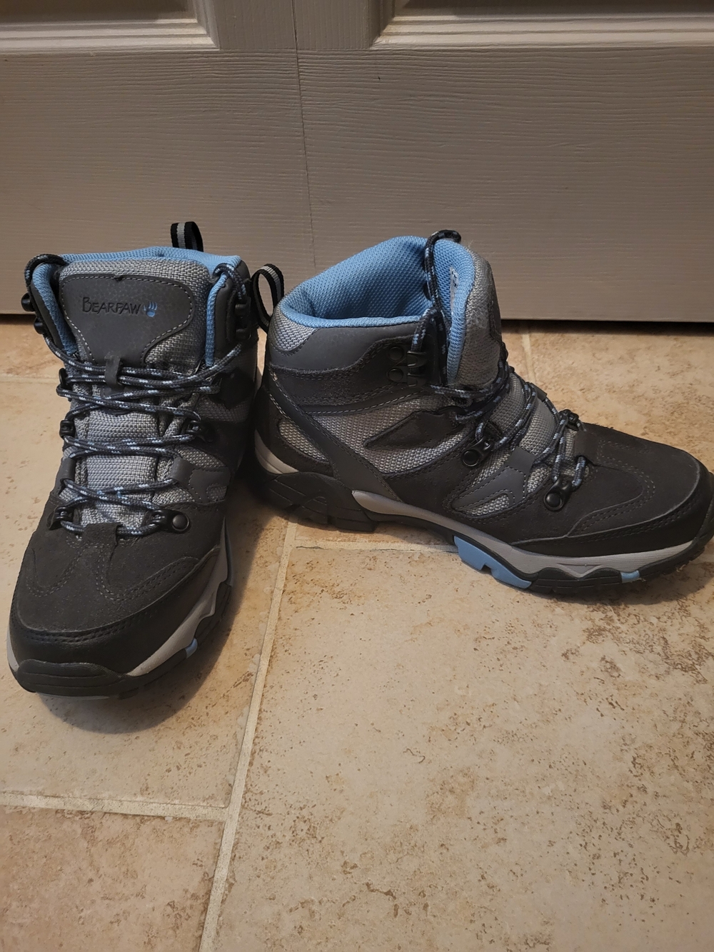 Bearpaw Women’s Gray & Light Blue Hiking Boots